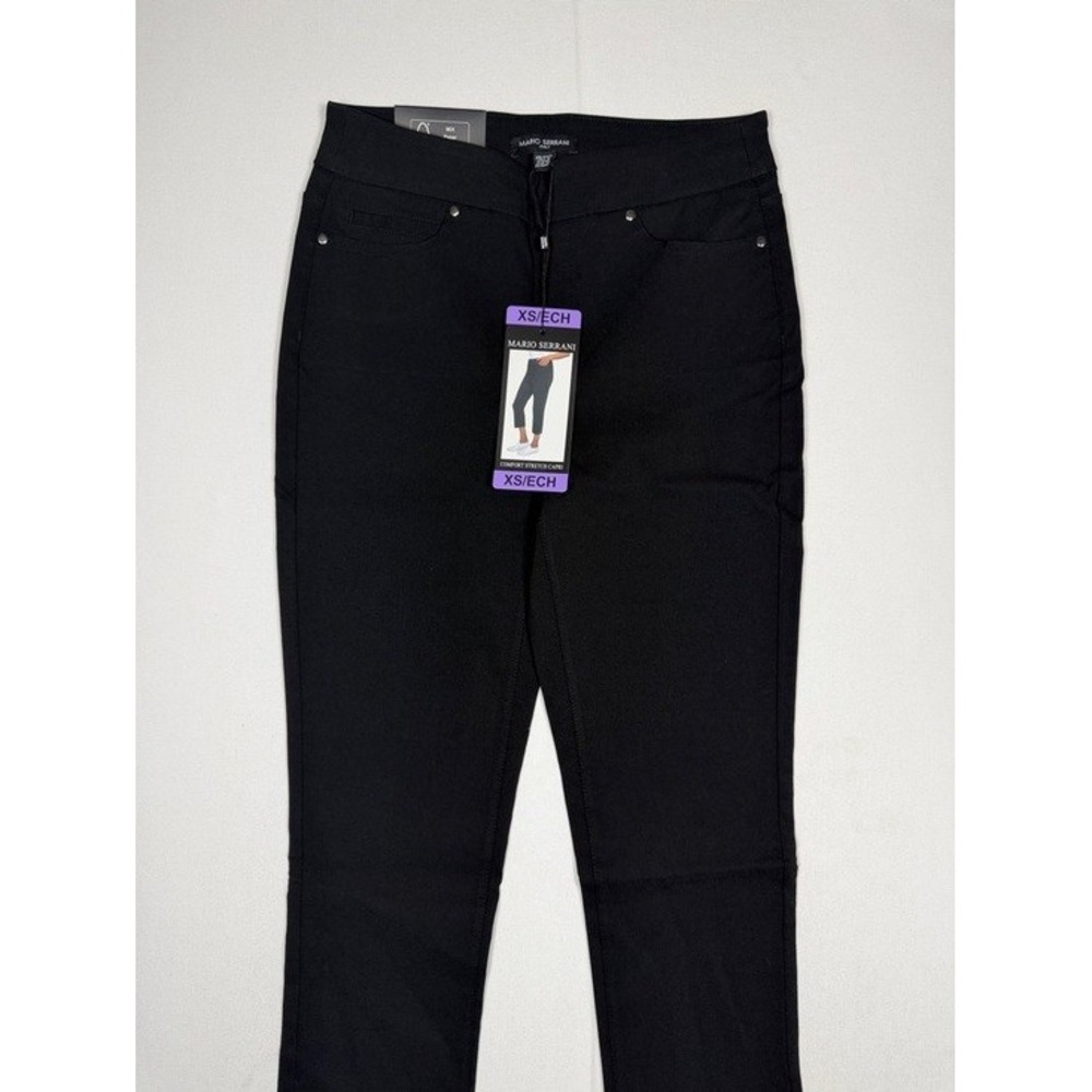 Mario Serrani Italy Womens Black Comfort Stretch Capri Pants XS NWT 1764407 - Picture 3 of 10